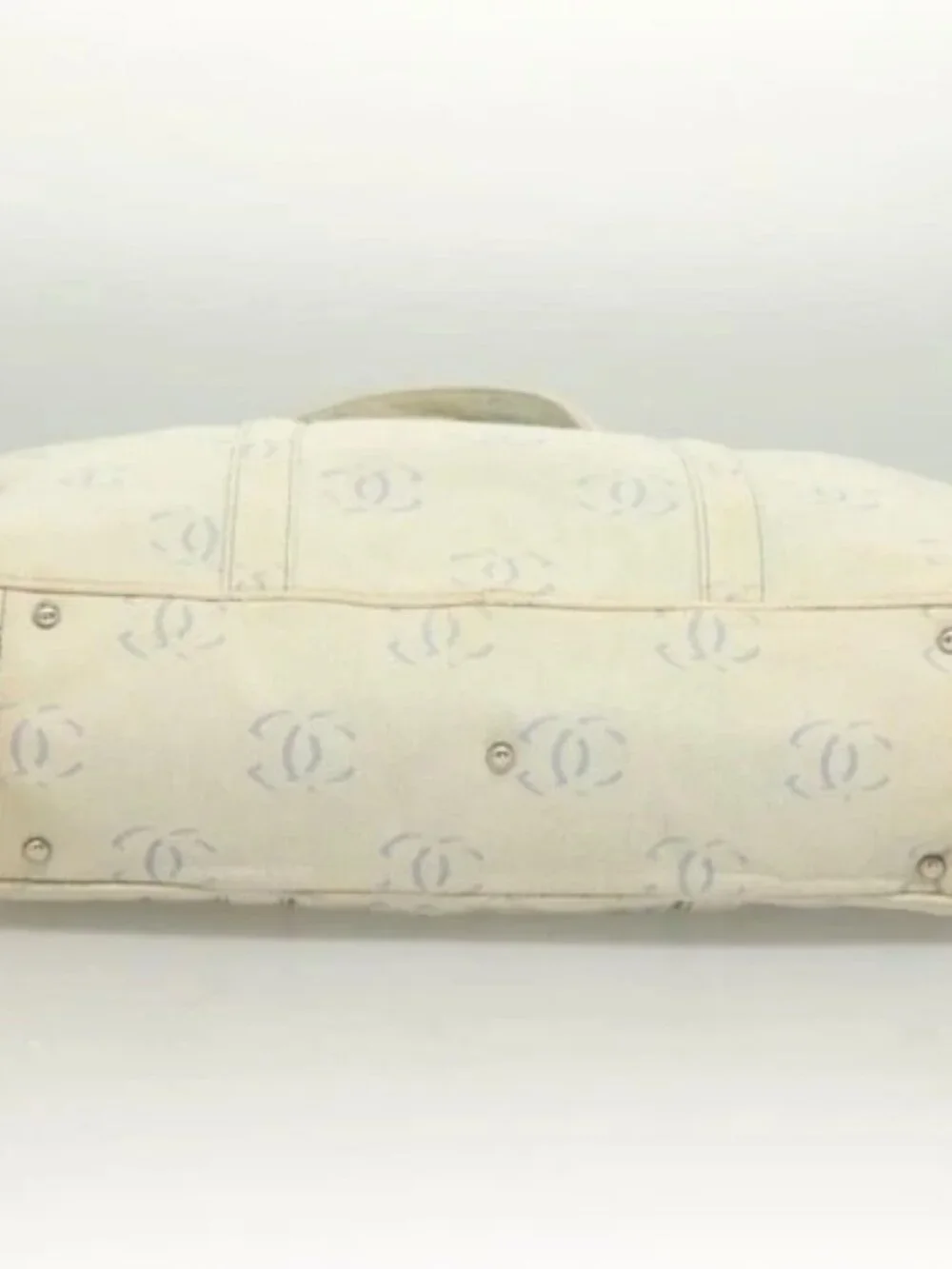 CHANEL Hand Bag Denim Light Blue Silver CC Auth 126457